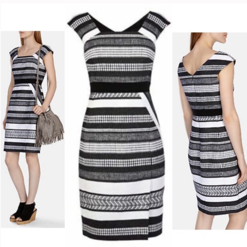 Karen Millen Striped Tweed Pencil Dress - Picture 1 of 14